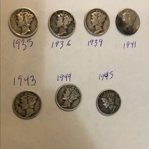 Vintage Mercury Dimes Collection